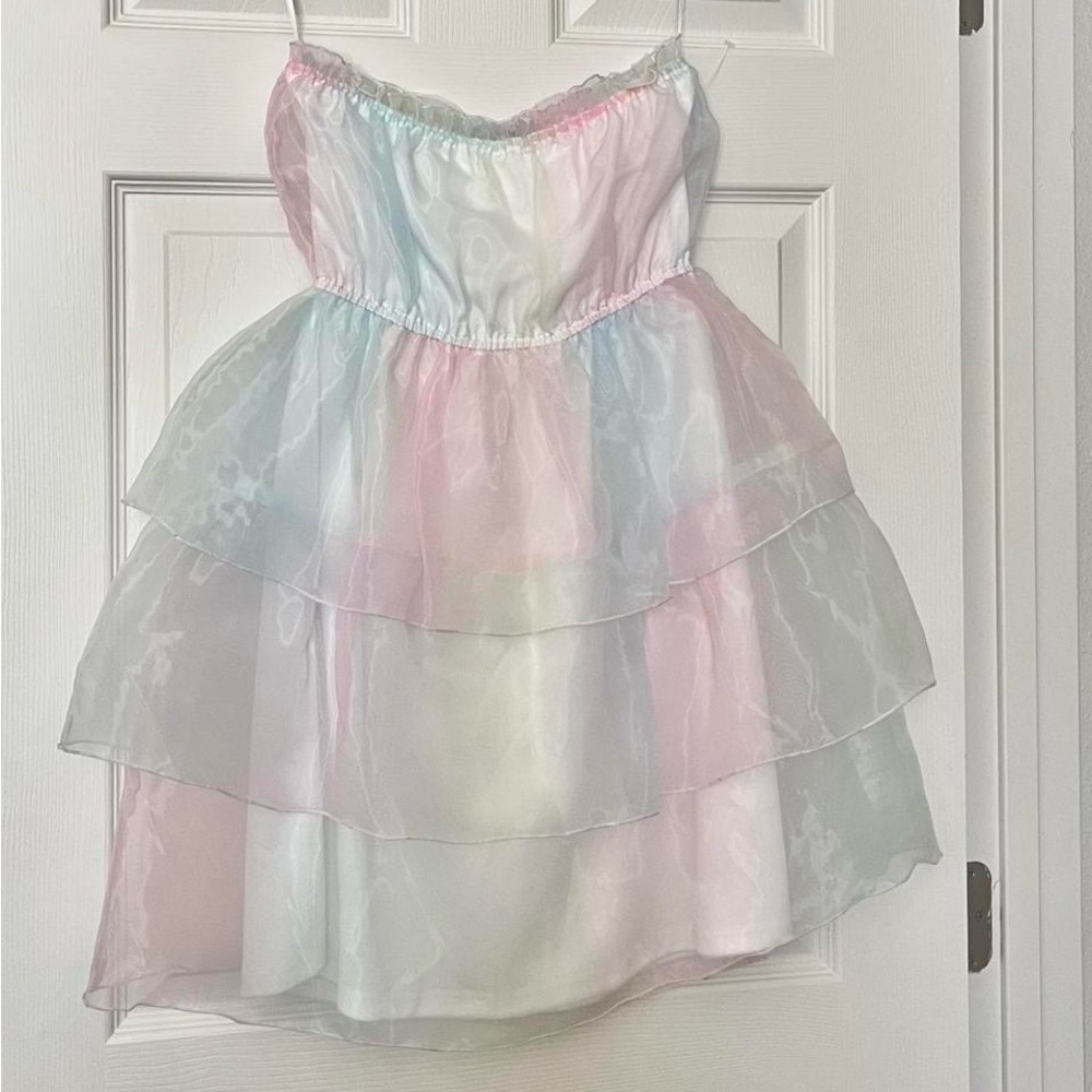 Brand new: Pastel Rainbow Tiered Mini Dress